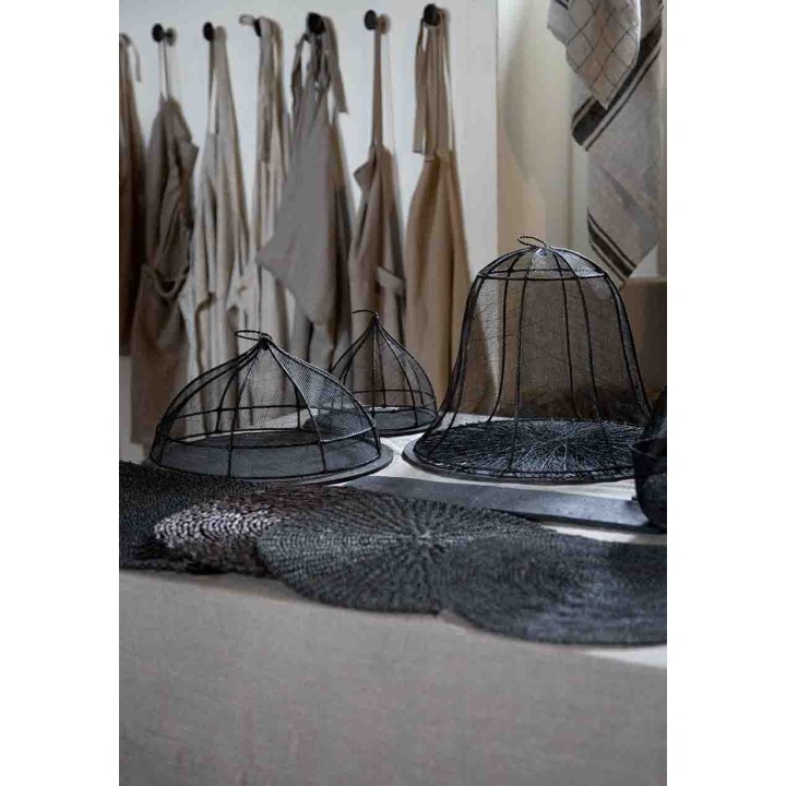 Petit couvre-plat en filet d'abaca d20 h18 cm