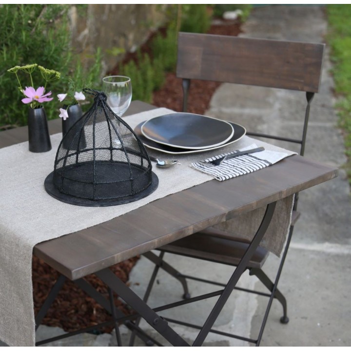 Small round food cover in abaca net d20 h18 cm