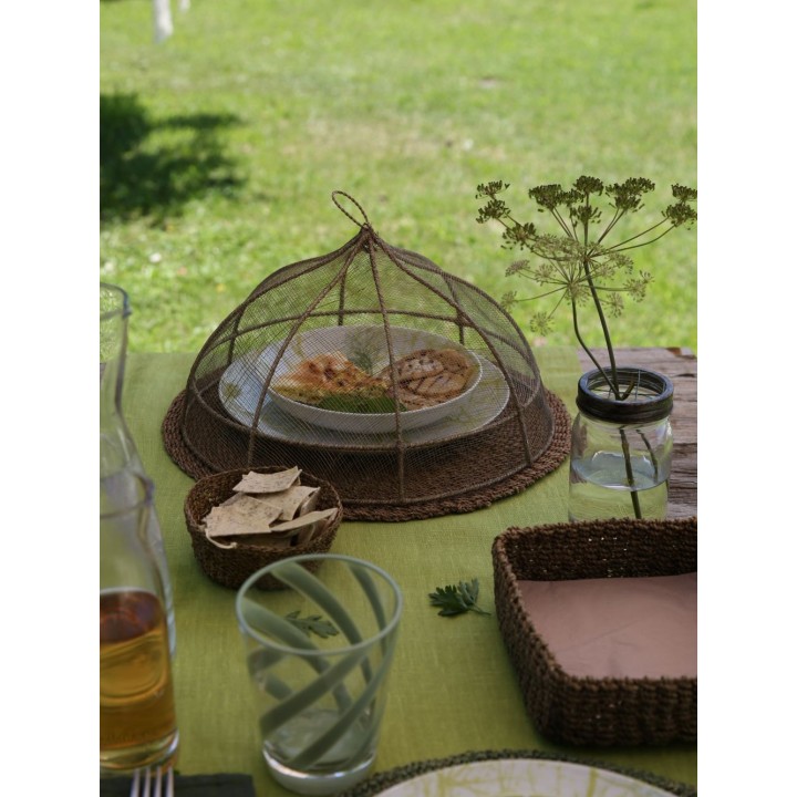 Round food cover in abaca net d35 h18 cm
