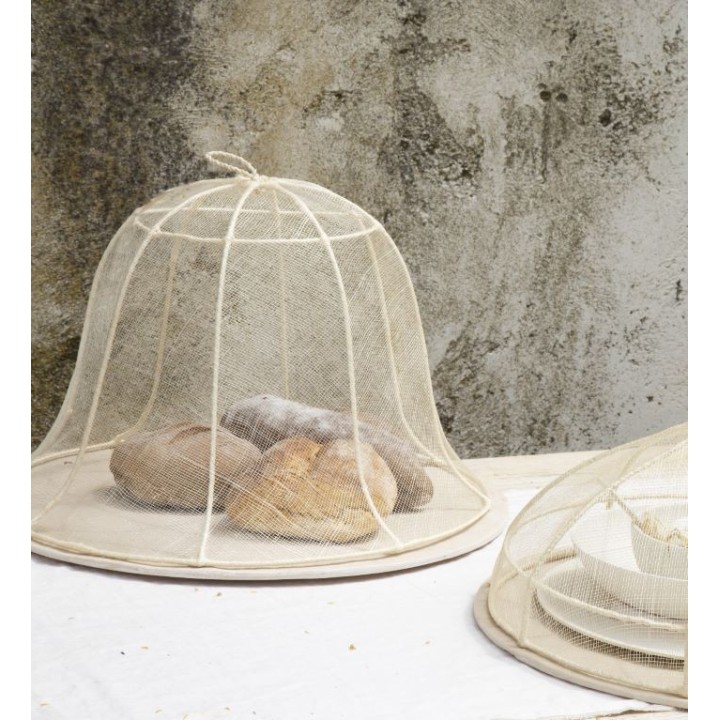 Cloche couvre-plat en filet d'abaca d40 h30 cm