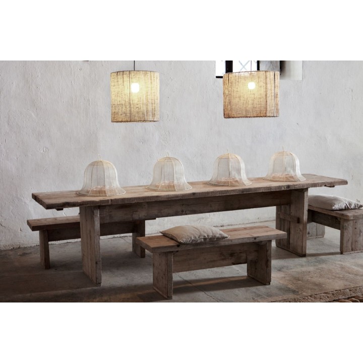 Cloche couvre-plat en filet d'abaca d40 h30 cm