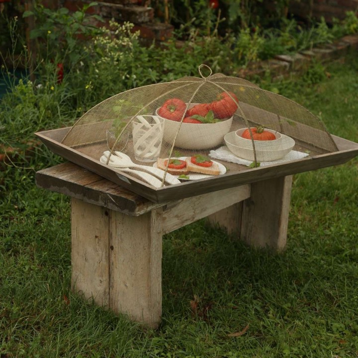 Maxi couvre-plat en filet d'abaca 48 x 66 h25 cm