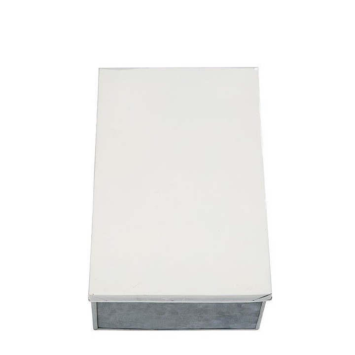 Tin white box for shoes 21 x 32 h12 cm