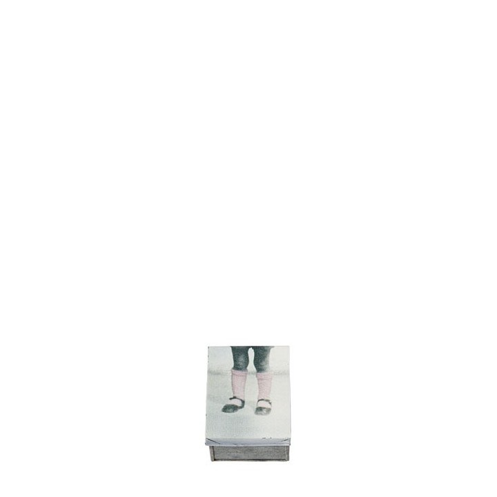 Pink socks girl's tin box 7 x 9 h5 cm
