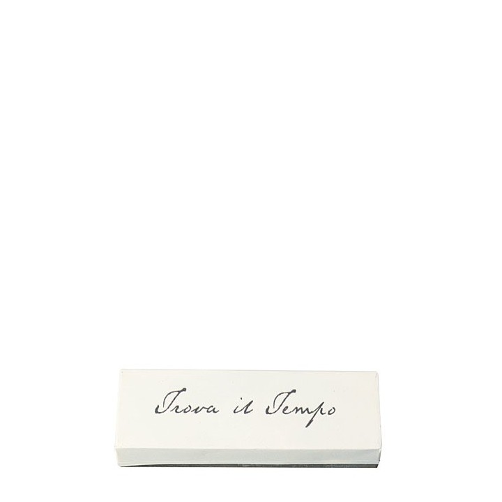 Boite en fer-blanc inscription trouve le temps