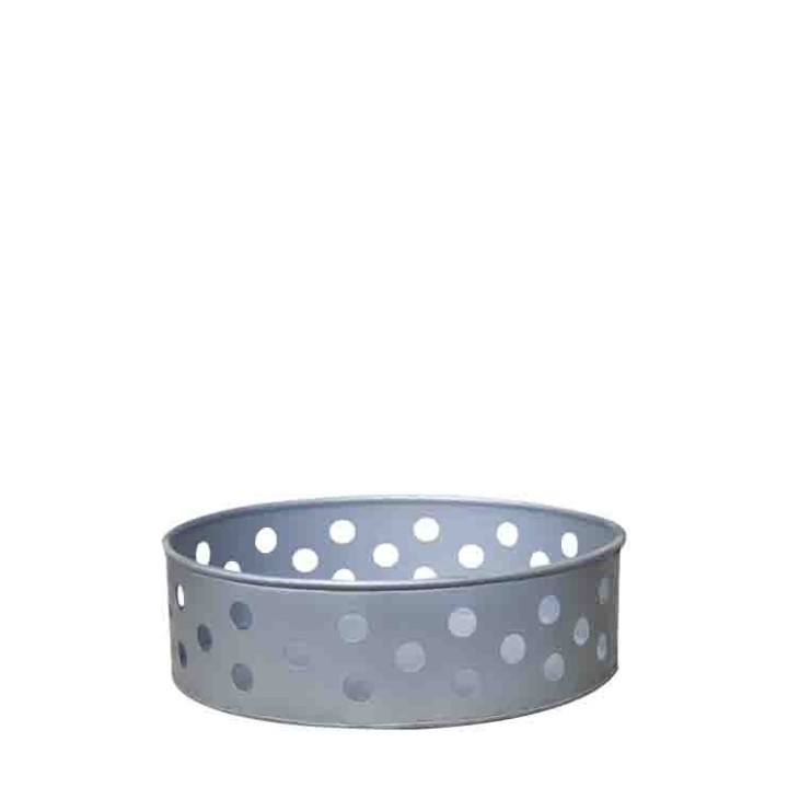 Plateau vintage en fer blanc avec trous d25 cm