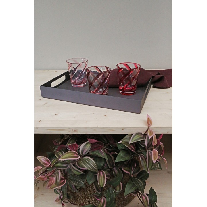 Dark aluminium tray 25x40 h5.4 cm