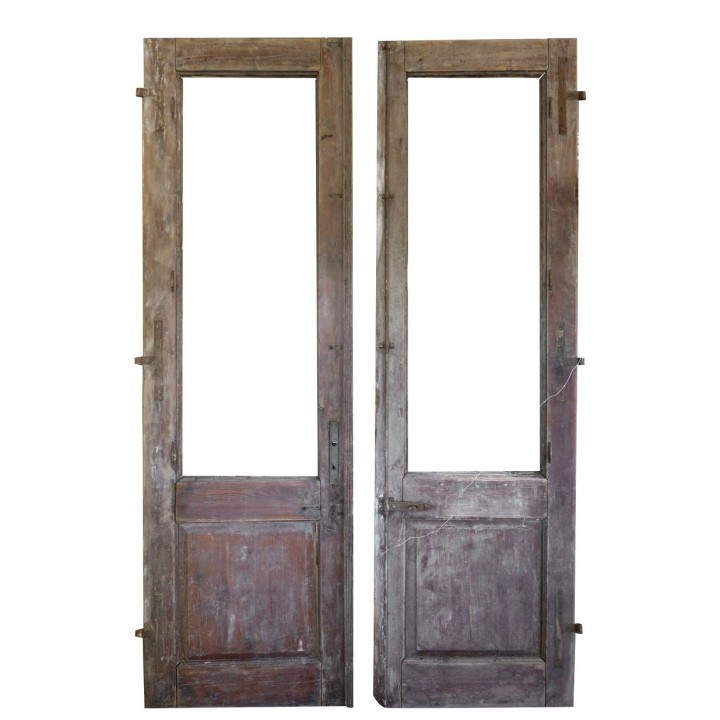 Brown wooden vintage door h165 cm