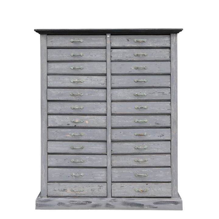 Mobile legno grigio 24 cassetti 141 x 55 h182 cm