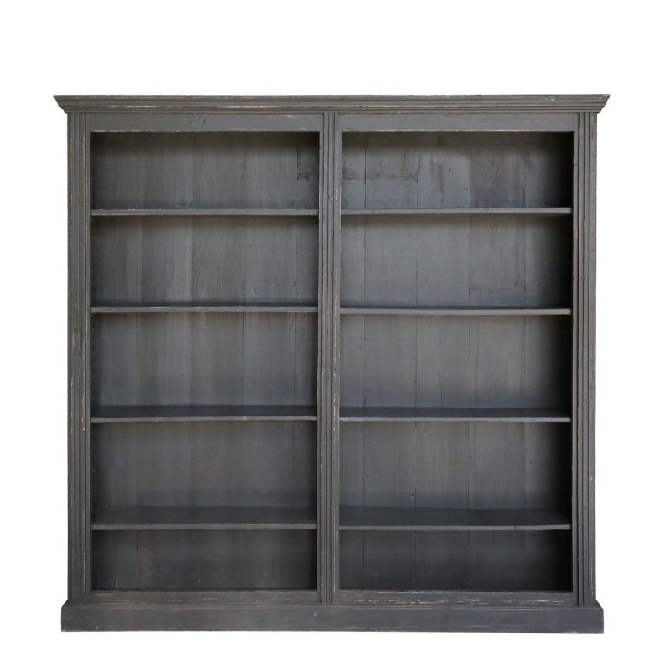 Vintage furniture 5+5 shelves dark brown 193 x 30 h204 cm