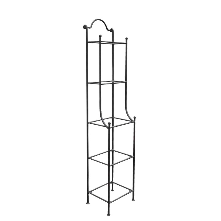 Etagere 5 piani in vetro ferro nero 32 x 40 h190 cm
