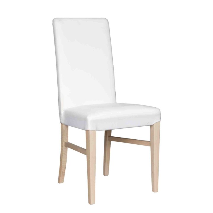 White wooden padded chair without lining 45x45 h97 cm