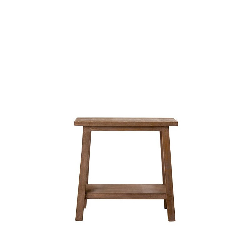 Banc/treteau d'exposition en bois brun 51 x 24 h50 cm