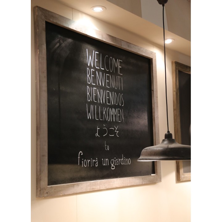 Mdf blackboard with wooden frame 110 x 140 cm