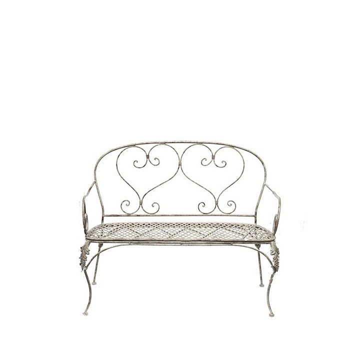 Panca outdoor ferro grigio antichizzato 43 x 106 h93 cm