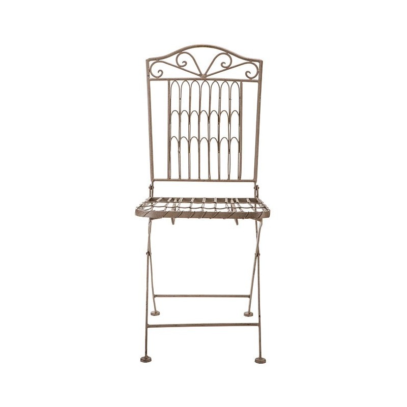 Chaise marquetee grise en fer h96 cm