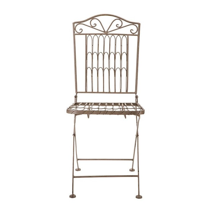 Inlaid iron grey chair h96 cm