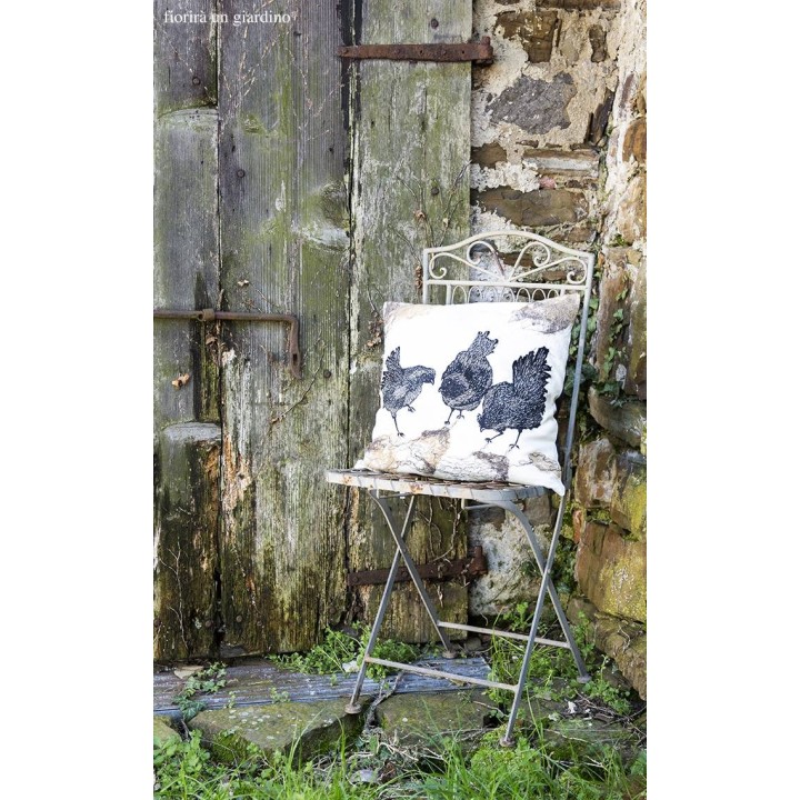 Inlaid iron grey chair h96 cm