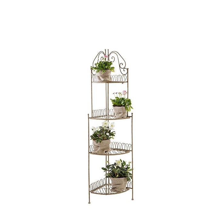 Etagere marquete en fer gris avec 4 plans h153 cm