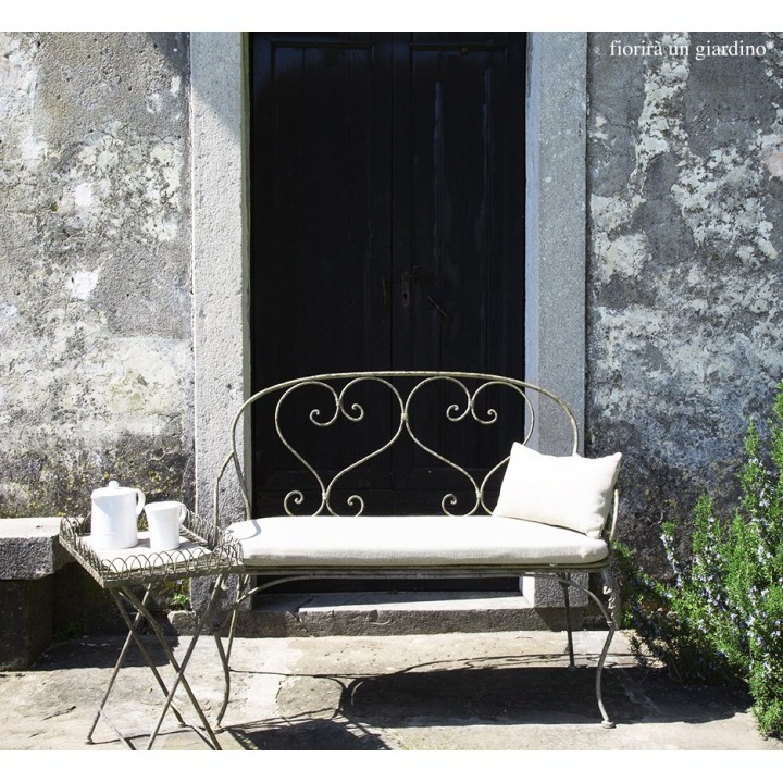 Vassoio su base outdoor ferro grigio antichizzato 33.5 x 51.5 h60 cm