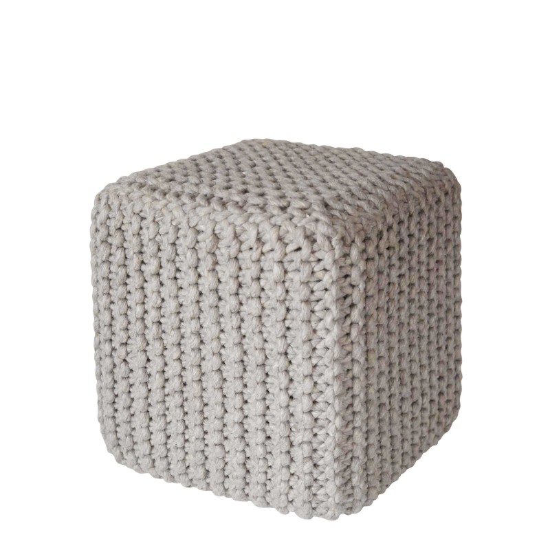 Pouf cubique en laine