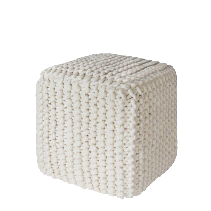 Wool cubical pouf