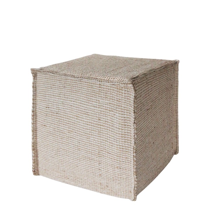 Pouf cubo in juta/cotone