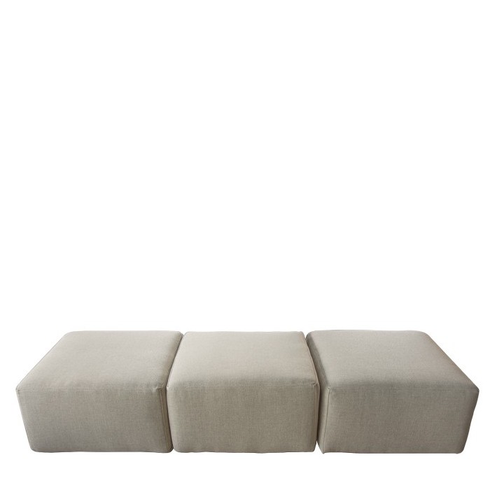 Pouf dehoussable pour usage a l'exterieur couleur lin 67 x 67 h38 cm