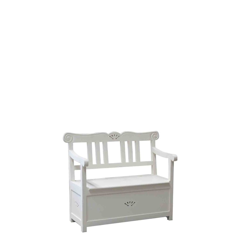 Shabby openable white baby bench 80x40xh65 cm