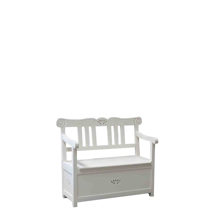 Shabby openable white baby bench 80x40xh65 cm