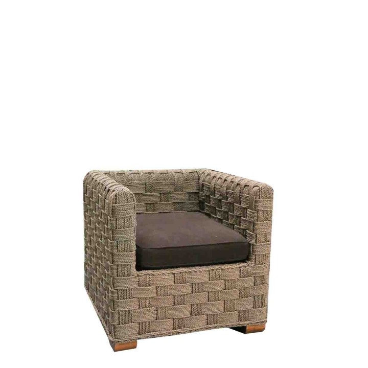 Fauteil tresse en corde (coussin pas inclus) 75x75 h75 cm