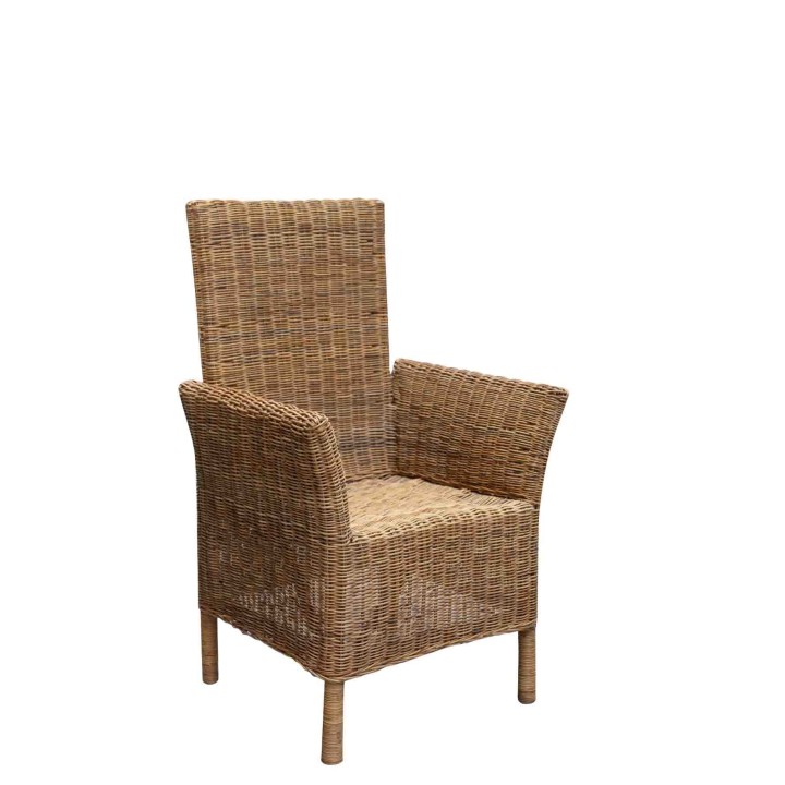 Poltrona midollino con braccioli 55 x 65 h100 cm