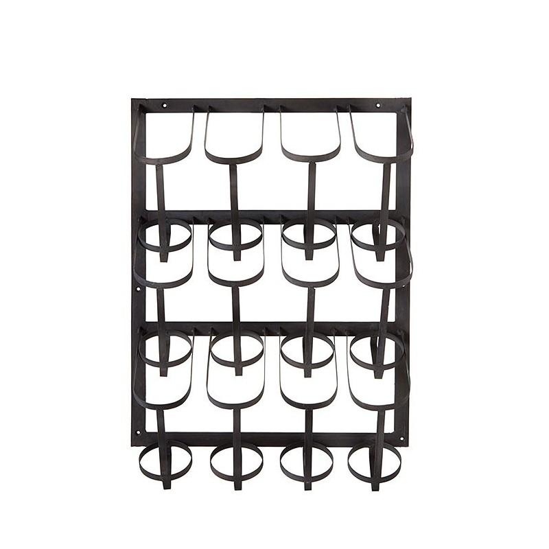 Black iron bottle holder for 12 bottles h47 cm
