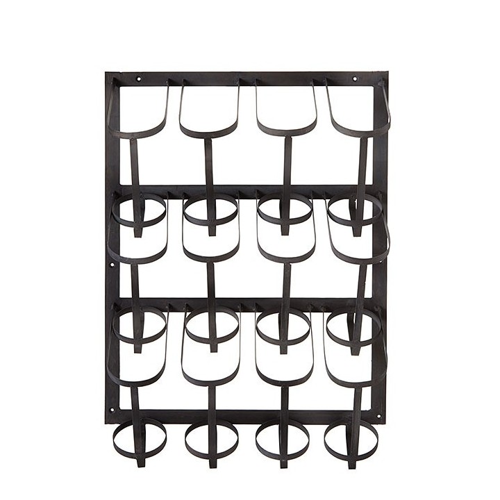 Black iron bottle holder for 12 bottles h47 cm