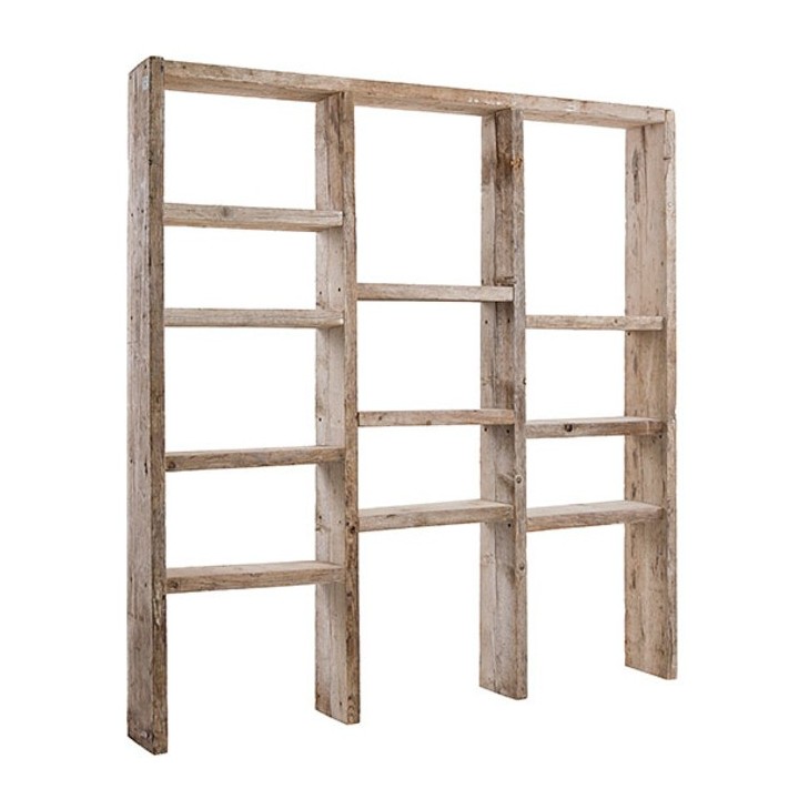 Etagere en bois brut 195 x 24 h200 cm