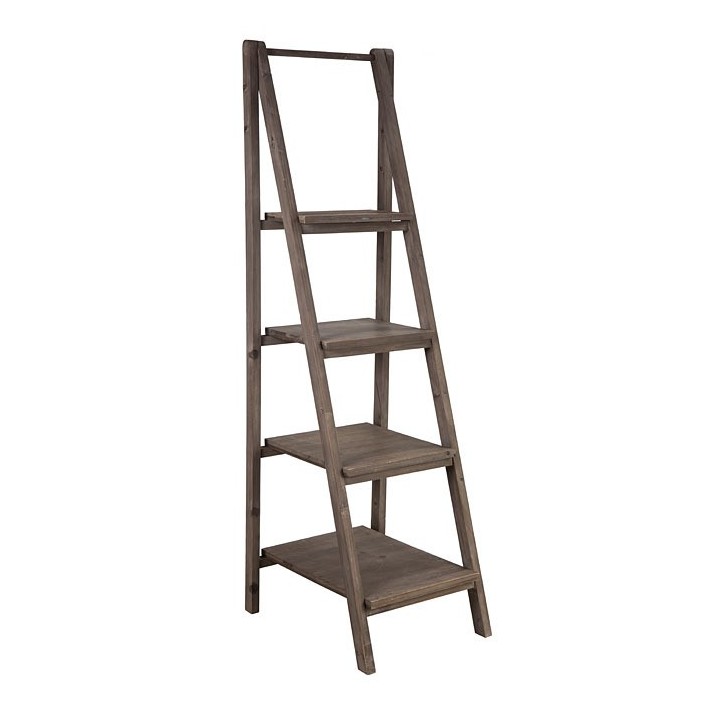 Scala bistrot richiudibile in legno con 4 ripiani 51 x 40 h150 cm