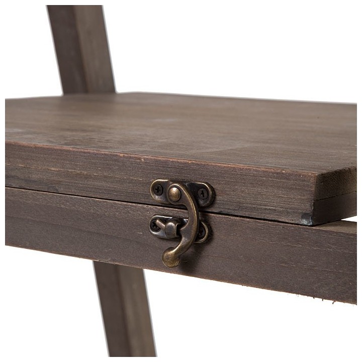 Scala bistrot richiudibile in legno con 4 ripiani 51 x 40 h150 cm