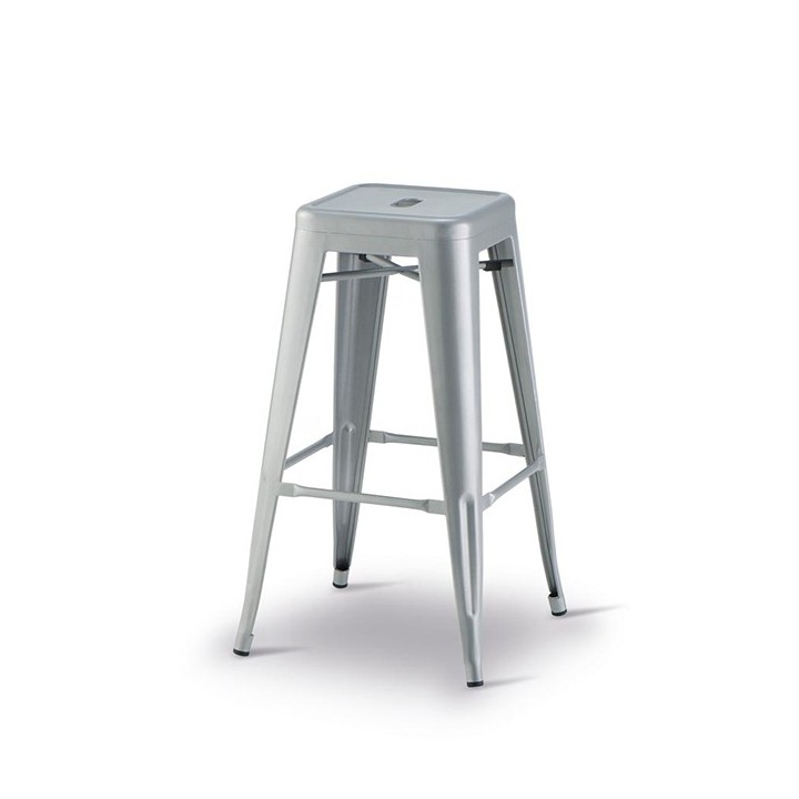 Sgabello da interno impilabile silver galvanizzato h76 cm