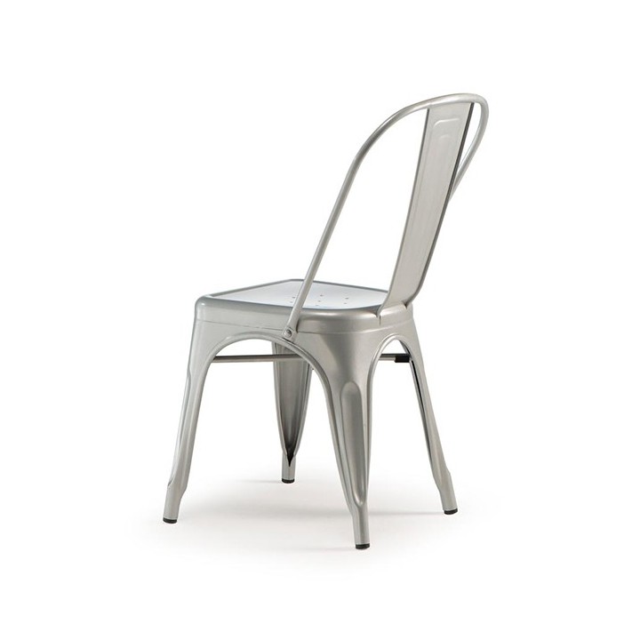 Sedia da esterno metallo silver galvanizzato h83 cm