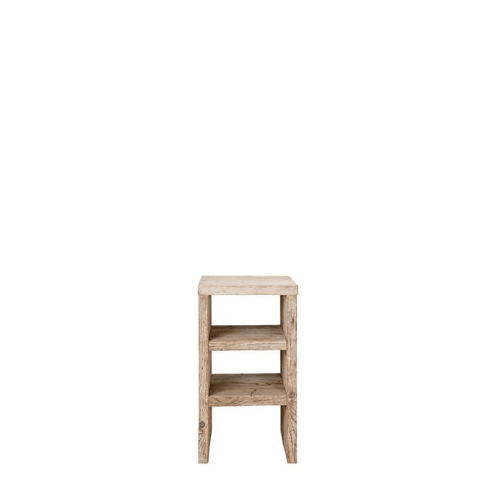 Raw plank stool with 3 shelves 43 x 43 h80 cm
