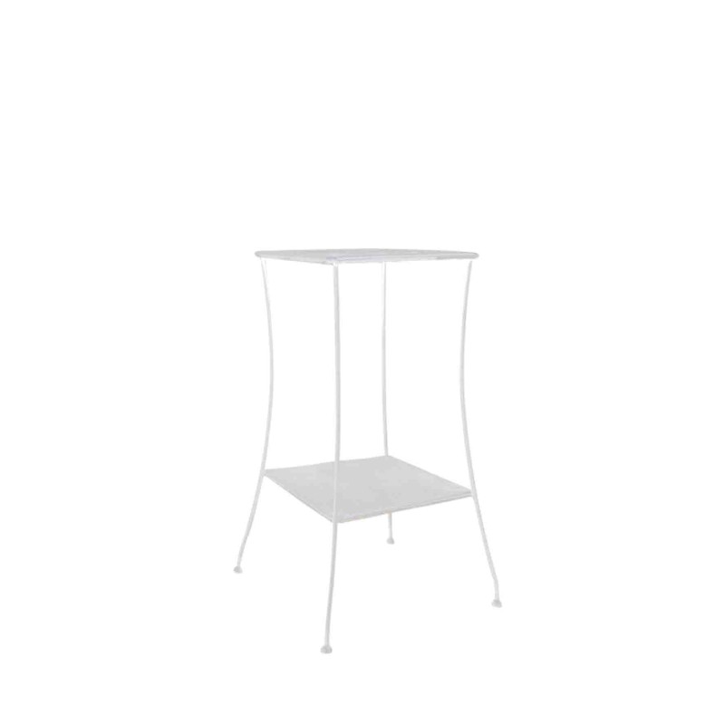 Tavolino ferro bianco 2 piani 46 x 46 h95 cm