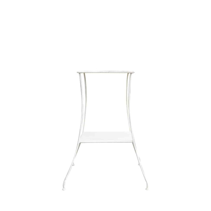 Table en fer blanche avec 2 etageres 46x46 h95cm