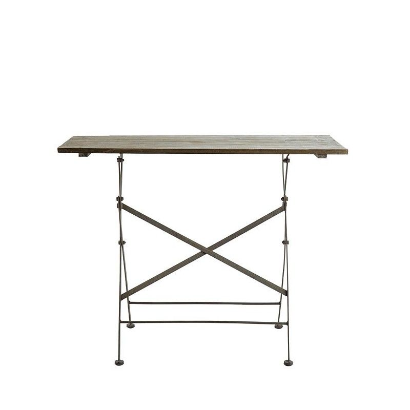 Bistrot wooden & iron rectangular folding table 99 x 45 h78 cm