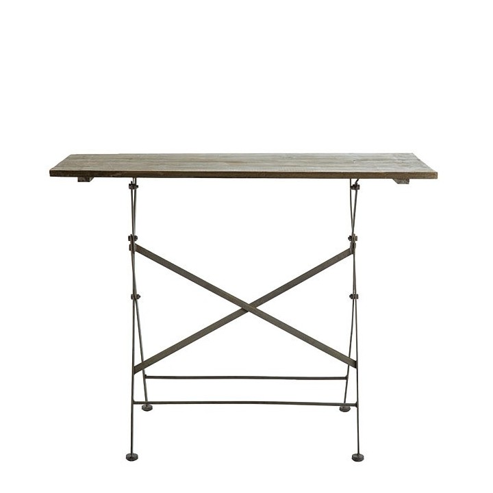 Bistrot wooden & iron rectangular folding table 99 x 45 h78 cm