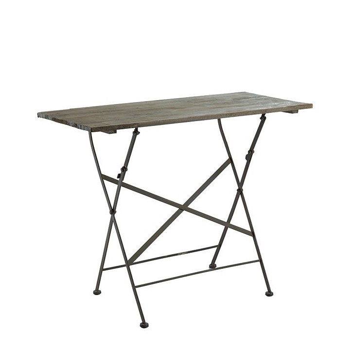 Tavolo bistrot rettangolare in legno e ferro 99 x 45 h78 cm