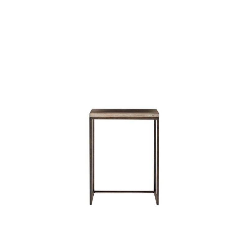 Small bistrot wooden table with iron base