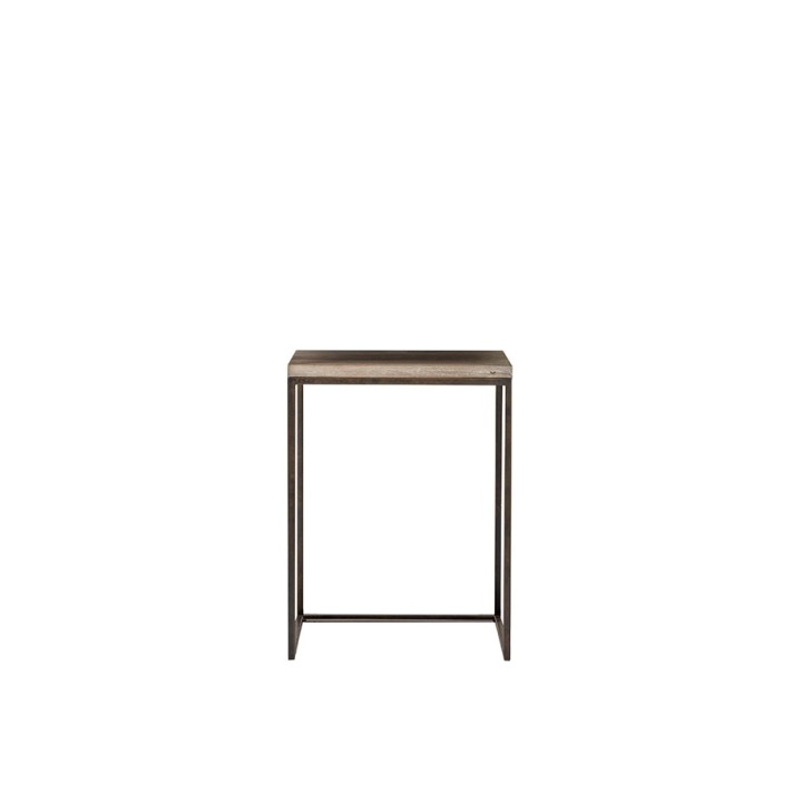 Petite table bistrot en bois avec base en fer