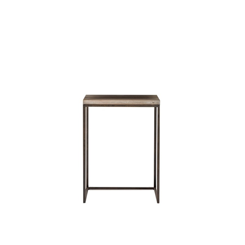 Small bistrot wooden table with iron base