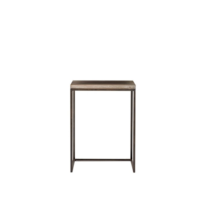 Petite table bistrot en bois avec base en fer