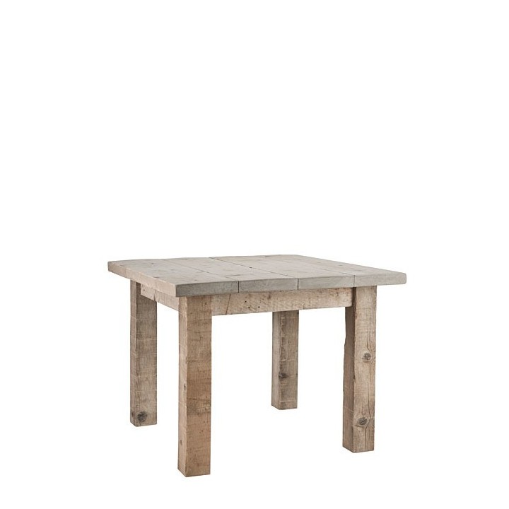 Tavolo assi grezze gambe quadrate 100 x 100 h74 cm